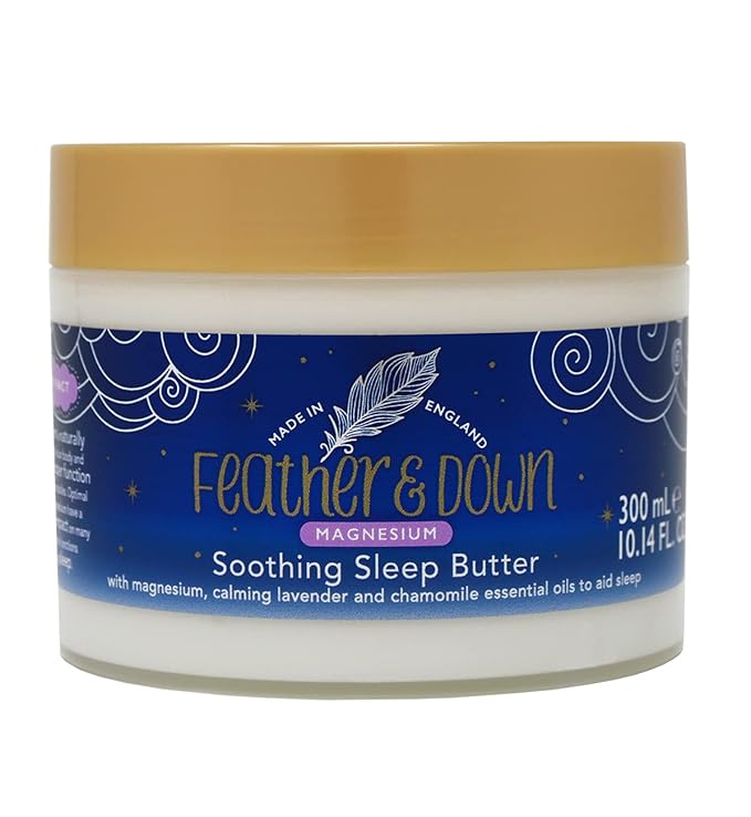 Feather &amp Down 300ml Magnesium Soothing Sleep Butter Enriched with Magnesium Calming Lavender &amp Chamomile Essential Oils to aid Sleep Vegan &amp Cruelty Free