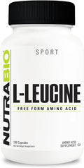 NutraBio L-Leucine Supplement - Optimal Amino Acid for Muscle Growth &amp Recovery - Naturally Fermented Free Form Leucine Amino Acids Supplement- Vegan Non-GMO Gluten Free - 400mg 180 Capsules