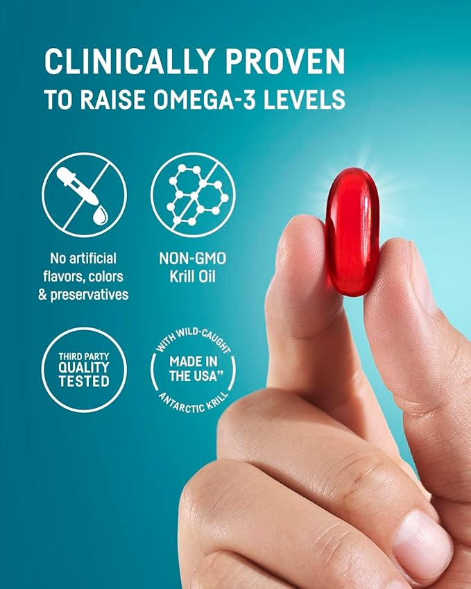 Kori Krill Antarctic Krill Oil Omega 3 Supplement EPA &amp DHA Superior Absorption vs Fish-Oil 800 mg 90 softgels