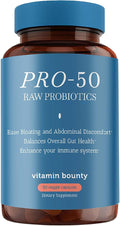 Vitamin Bounty Pro-50 - Probiotics for Women &amp Men - 50 Billion CFU - 13 Strains Probiotic + Prebiotic - Probiotics for Digestive Health - Delayed Release Capsules - 60 Count