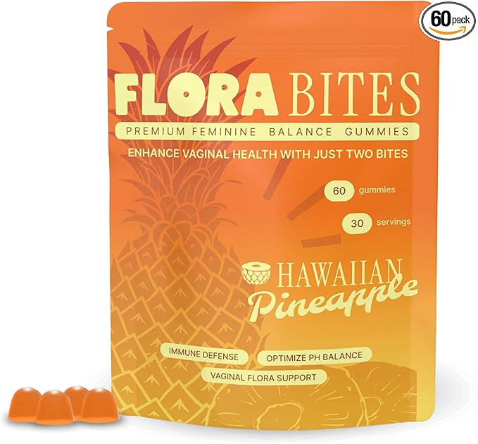 Premium Feminine Balance Gummies – pH Balance &amp Yeast Infection Support – Women’s Health &amp Wellness - Vegan &amp Gluten-Free – Hawaiian Pineapple Flavor – 60 Gummies (30 Servings)