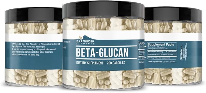 Earthborn Elements Beta Glucan 200 Capsules Pure &amp Undiluted No Additives