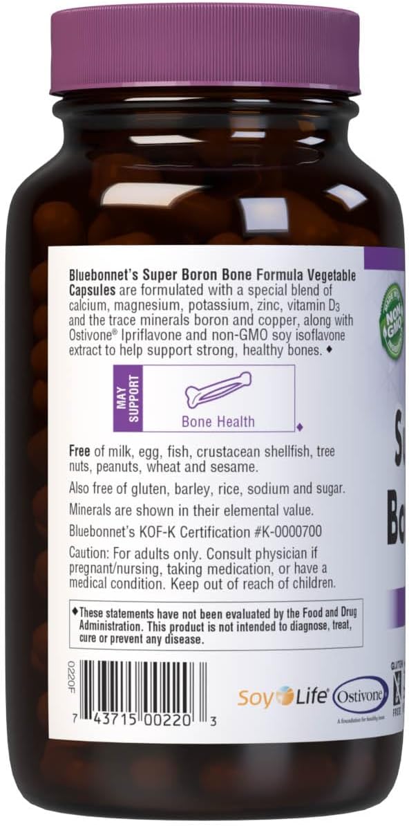 Bluebonnet Super Boron Bone Formula Vegetarian Capsules 120 Count