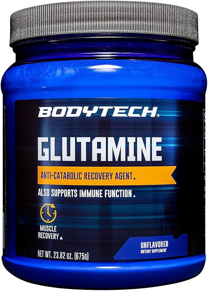 BodyTech Glutamine Powder - Unflavored Formula for Enhanced Muscle Recovery and Support for Immune Health - Ideal for Post-Workout Nutrition (23.82 oz / 150 Servings)