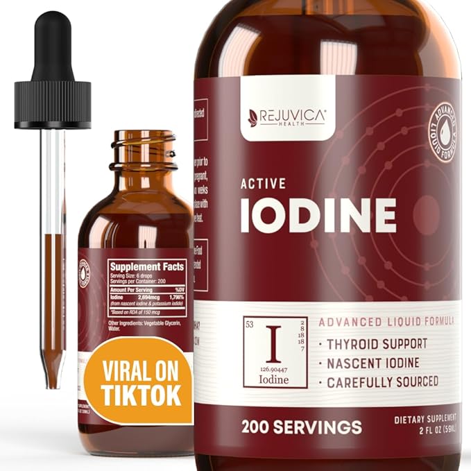Active Iodine - Nascent Iodine Drops - Liquid Delivery for Better Absorption - Supports Healthy Energy Vitality &amp Iodine Levels