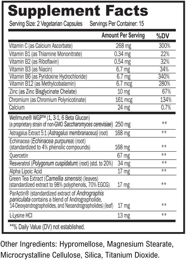 ScimeraMD® Scimune Immune Support Supplement with Zinc Quercetin Echinacea and Wellmune® Beta Glucan 30 CT