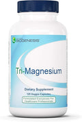 Nutra Biogenesis Tri-Magnesium - Triple Magnesium Complex High Absorption Supplement with Citrate Malate &amp Oxide for Bone Muscle &amp Teeth Support 3 in 1 Formula for Women &amp Men - 120 Ca