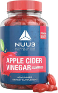NUU3 Apple Cider Vinegar Gummies - Support for Energy Immunity &amp Gut Health - Folate Iodine Pomegranate Beet Root Vitamins B-6 &amp 12 - (60 Count Pack of 1)