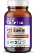 New Chapter Calcium Supplement - Bone Strength Plant-Based USDA Organic Calcium with Magnesium Vitamin D3+K2 for Bone Health &amp Joint Mobility Heart Support 905 mg dose - 60 Slim Tablets