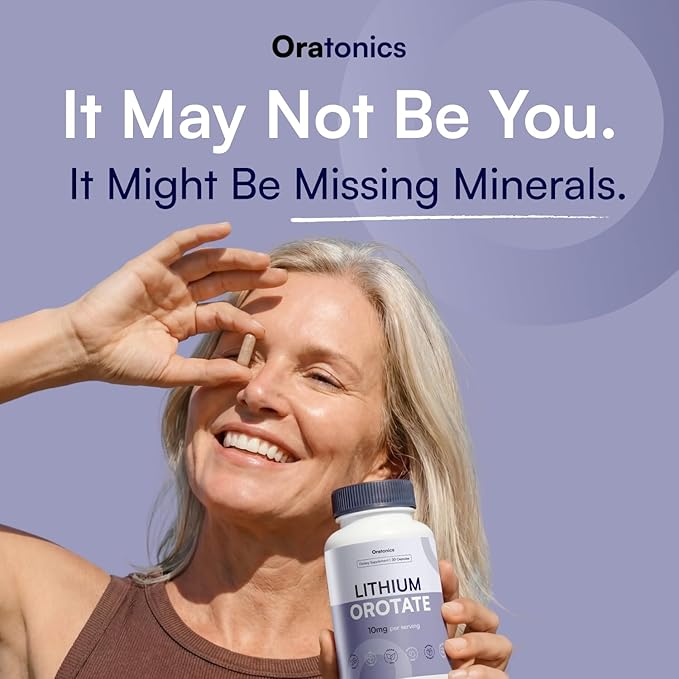 Lithium Orotate 10mg – Trace Mineral Lithium Supplement for Daily Balance &amp Cognitive Clarity – Low-Dose Highly Absorbable Formula – Vegan Non-GMO Capsules – 30 Count