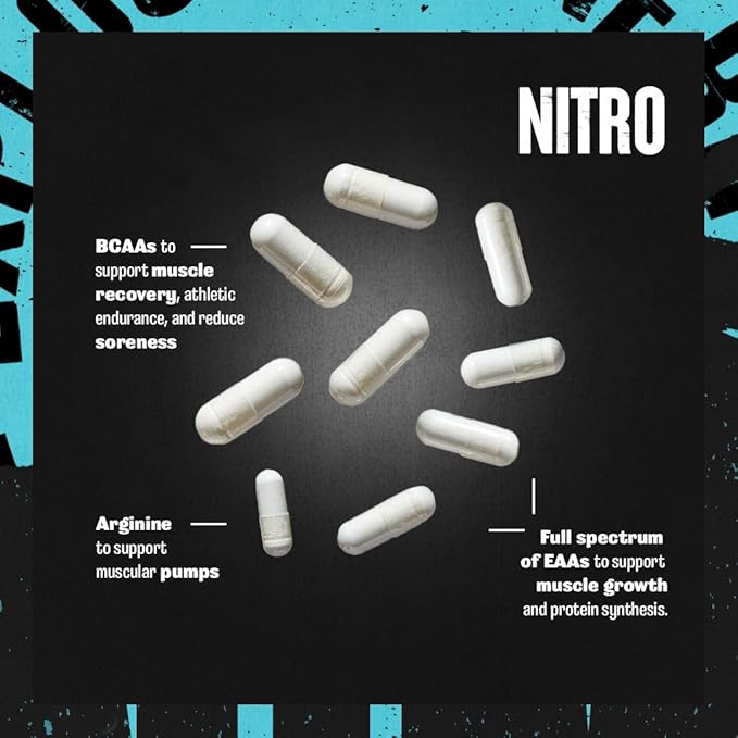 Animal Nitro EAA - Post-Workout Recovery and Repair Supports Lean Muscle Growth Complete Spectrum of Essential Amino Acids &amp BCAA Supplement for Men and Women 44 Packs