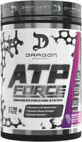 DRAGON PHARMA ATP Force Enhanced Creatine System Stim-Free Increase Lean Muscle Mass &amp Recovery 5 Grams of CreaPure Improves Blood Flow (30 Servings Grape Juice)