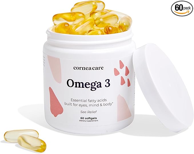 CorneaCare Triple Strength Omega 3 | Omega Fish Oil for Eyes | Eye Health Supplements | 60 Softgels