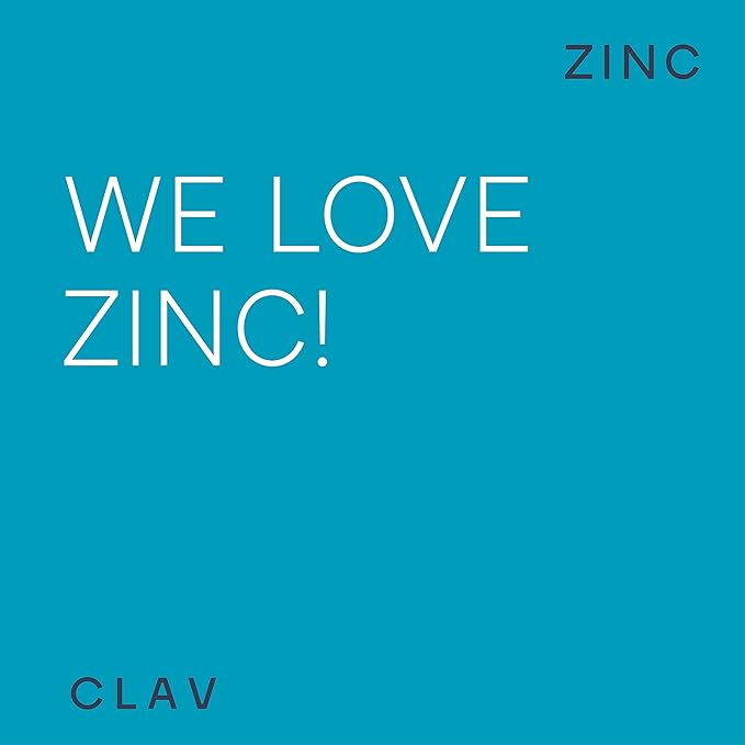 CLAV® Zinc Bisglycinate 25mg - 180 Tablets (6 Months Supply) - Natural Chelated Supplement - Vegan Glycinate for Immune &amp Skin Support