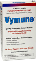 Vymune Amino-Acid Advanced Immune Support Supplement with Powerful Amino Acids Taurine Lysine and Threonine Meltaway Tablets Berry Flavored – for Adults (800mg Vitamin C 40ct.)
