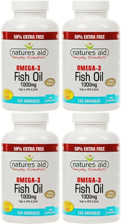 (4 Pack) - Natures Aid Promo Packs - Fish Oil 1000mg | 90's | 4 Pack Bundle