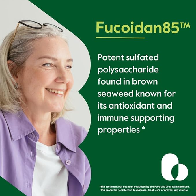 BESTVITE Fucoidan Extract 500mg (Standardized to 85% Fucoidan) (120 Vegetarian Capsules) No Fillers - No Stearates - No Flow Agents