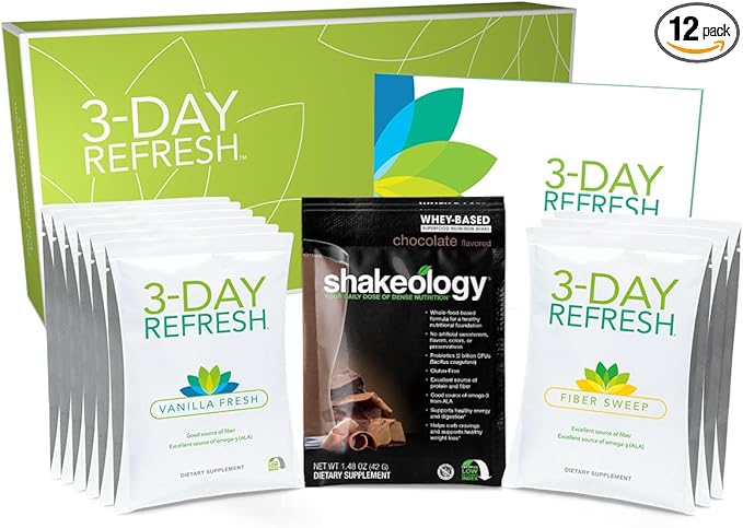 BODi 3-Day Refresh Complete Kit – Shakeology Vanilla Fresh Protein Shake Fiber Sweep Program Guide for Clean Eating Lose a Few Pounds Enhanced Energy &amp Wellness Body Cleanse