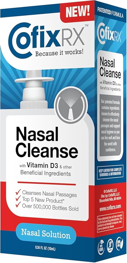 Nasal Cleanse Solution Spray Povidone Iodine with Vitamin D3 &amp Xylitol Cleans Nasopharynx For Cold Allergy Sinus Relief Laboratory Tested Patented Formula Fast Acting &amp Long Lasting 3 pk