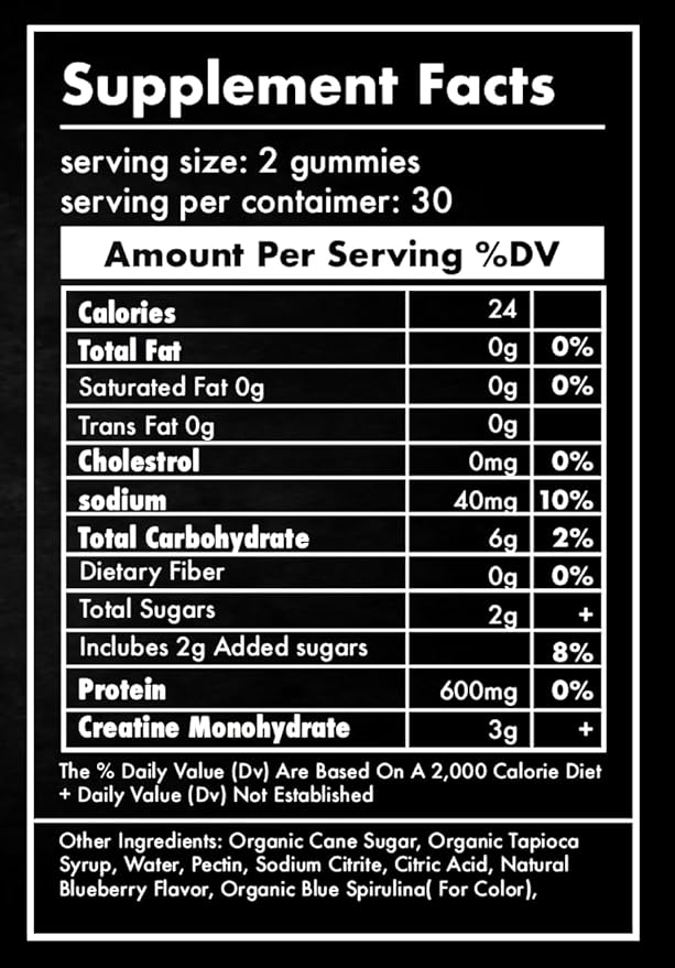 Nitro Supplements - Creatine Monohydrate Gummies (60ct) 30 Servings