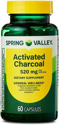 Activated Charcoal Dietary Supplement 520 mg 60 Count