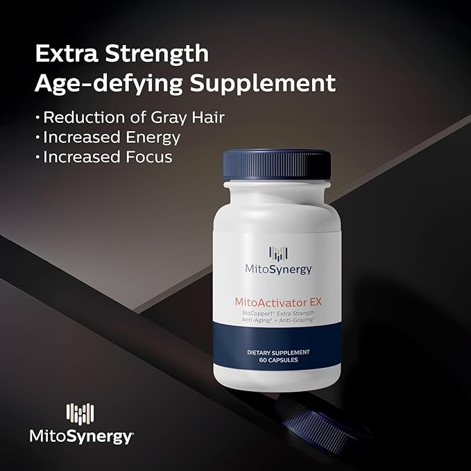MitoActivator EX - BioCopper1 Cu1 (Cunermuspir) 0.5mg Extra Strength Bioavailable Copper - Mitochondrial NAD+ ATP Booster Anti-Aging Anti-Graying Tick Immune Support