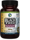 Amazing Herbs Premium Black Seed Oil Capsules - Gluten Free Non GMO Cold Pressed Nigella Sativa Aids in Digestive Health Immune Support- 90 Count (Pack of 1)