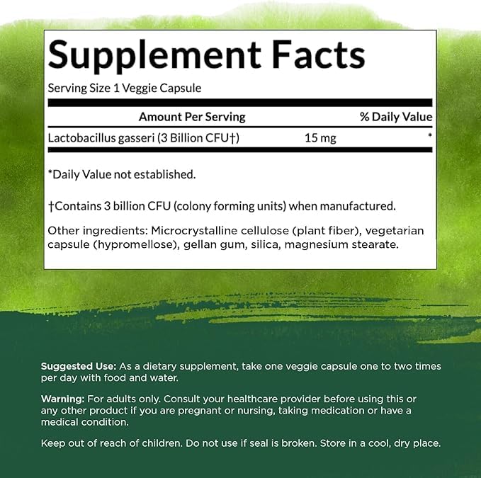 Swanson Lactobacillus Gasseri Probiotic for Adults Seeking Digestive and Metabolic Support with 3 Billion CFU - Acid-Resistant No Refrigeration (60 Vegan Capsules 3 Pack)