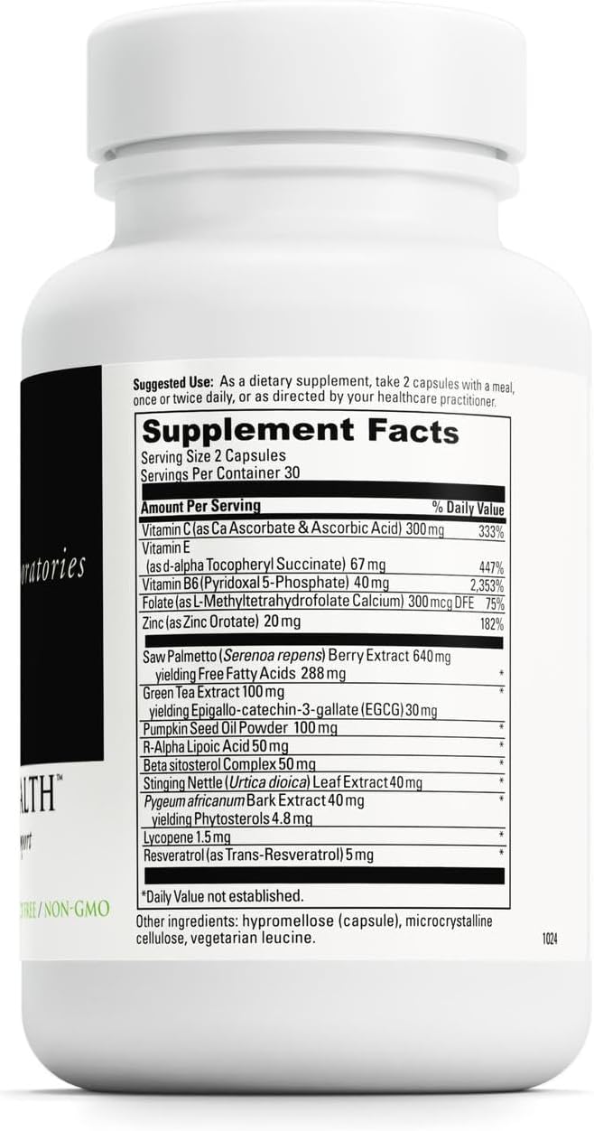 DAVINCI Labs Prostate Health - Helps to Support Prostate Urinary &amp Men's Health with Saw Palmetto Zinc Green Tea Extract &amp More* - 60 Vegetarian Capsules (30 Servings)
