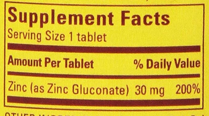 Nature Made Zinc 30mg 100 Tablets (Pack of 6)