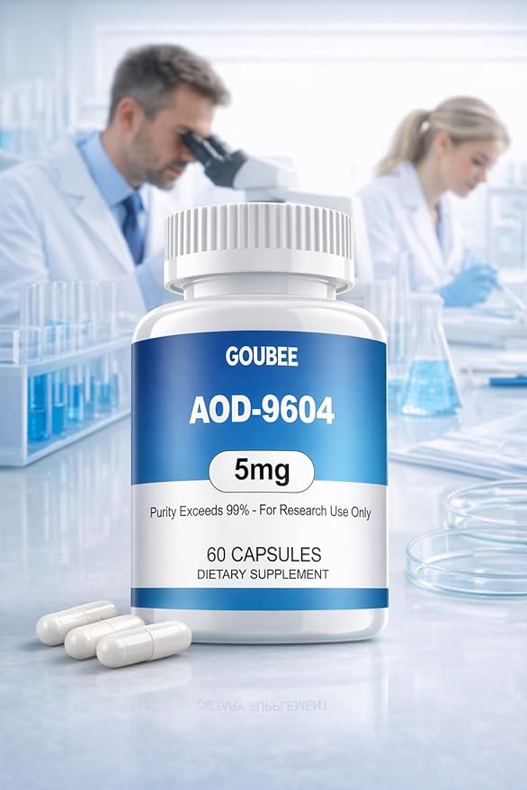 AOD-9604 (5MG) Research Peptide High-Purity Research Grade Lyophilized Capsules 99% Purity - 60 ct