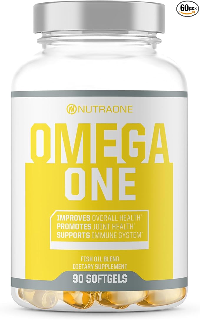 NutraOne OmegaOne Omega-3 Fish Oil Supplement (90 500mg Fish Oil Pills)