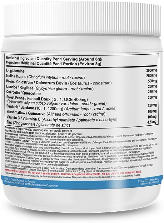 RestoreCan L-Glutamine - 240g L Glutamine Powder Supplement for Digestive Gut Health Muscle Repair and Immune Support Non-GMO and Gluten-Free Glutamine Powder