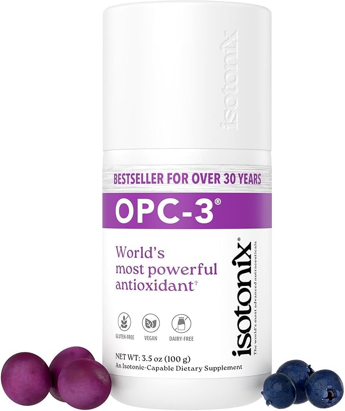 Isotonix OPC-3 Antioxidant Supplement - Pycnogenol Grape Seed Extracts Bilberry Red Wine &amp Pine Bark Extracts - for Heart &amp Circulatory Support - Isotonic Vegan Gluten Free - 30 Servings