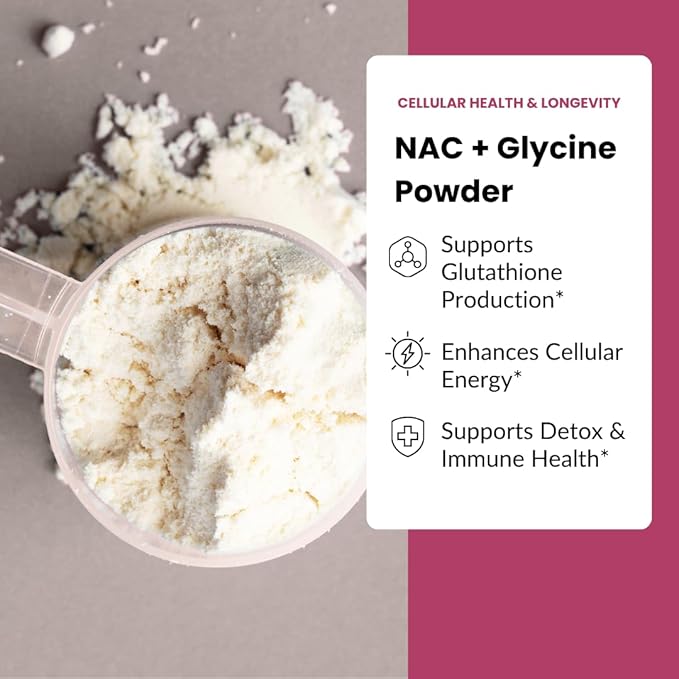 NAC + Glycine Powder - 2500mg - Glutathione Production Immune Support &amp Cellular Energy