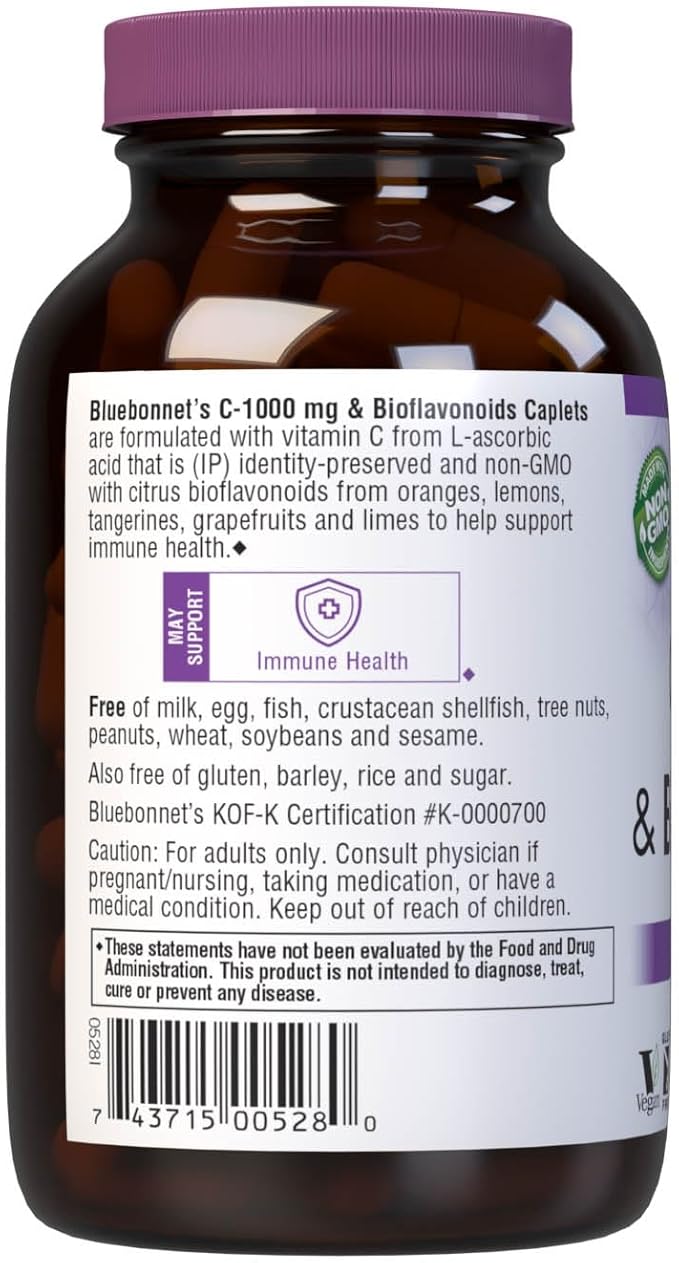 Bluebonnet Vitamin C 1000 mg Plus Bioflavonoids Caplets 90 Count