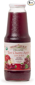 Smart Juice Organic Tart Cherry-Apple Juice - 33.8 fl oz (1L) - (Pack of 6) 100% Juice Not From Concentrate