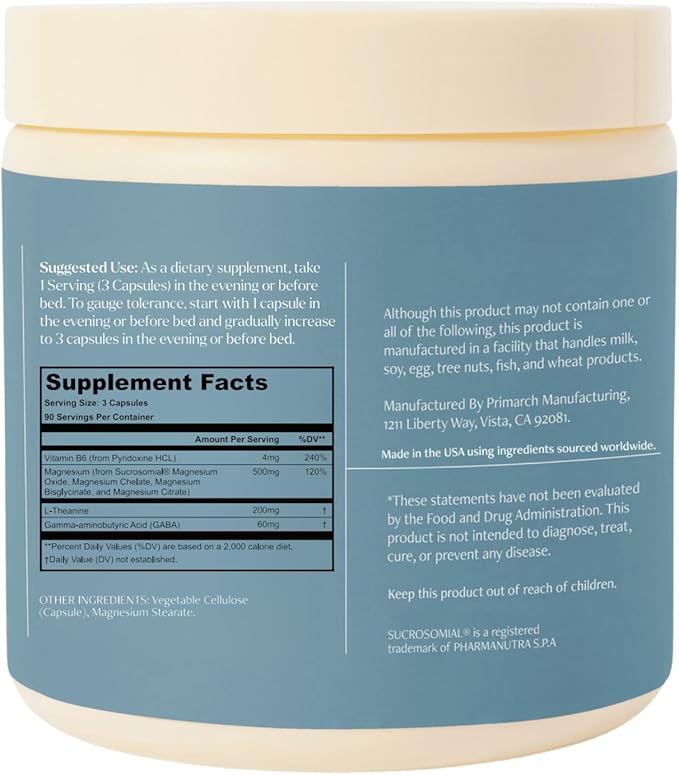 Be Well By Kelly Magnesium with GABA L-theanine &amp B6 (90 Servings 270 Capsules)