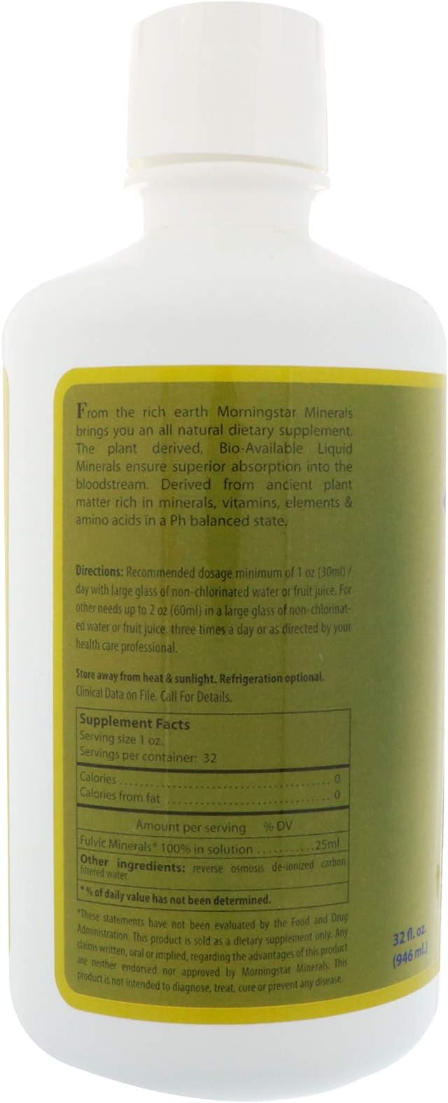 Energy Boost 70 Morningstar Minerals Fulvic Minerals 32 oz (946 ml)