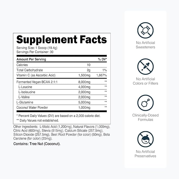 Transparent Labs BCAA Glutamine Powder (30 Servings Tropical Punch) &amp Creatine HMB (30 Servings Unflavored)