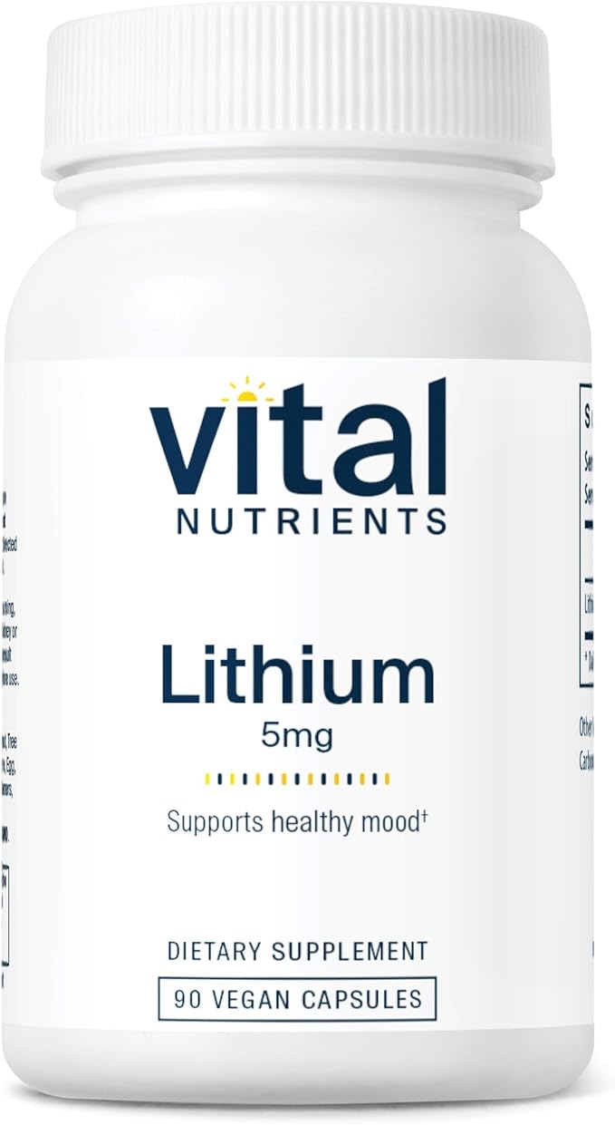 Vital Nutrients Lithium Orotate - Vegan Lithium Supplements for Memory State of Mind and Behavioral Health*- 5mg - Gluten Dairy Soy Free - 90 Capsules