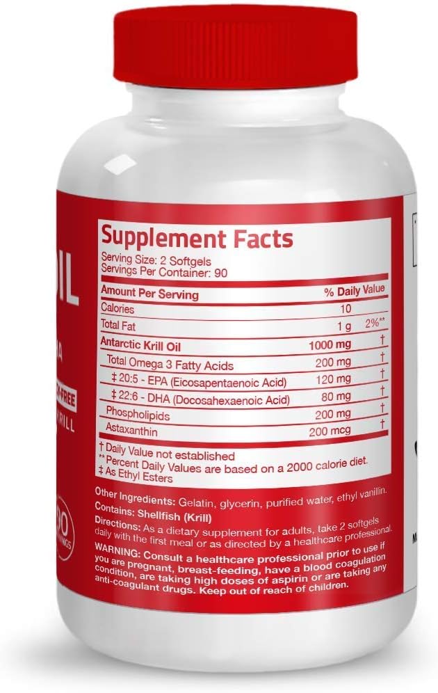 Bronson Probiotic 50 Billion CFU + Prebiotic with Apple Polyphenols &amp Pineapple Fruit Extrac Antarctic Krill Oil 1000 mg with Omega-3s EPA DHA