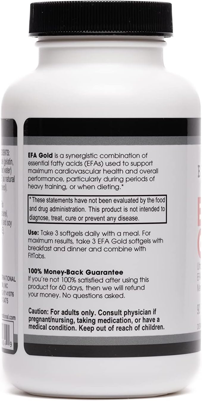 Beverly International EFA Gold 90 Softgel Capsules. High Potency Omega-3s EPA and DHA + Omega 6&amp9 Fatty Acids. Combination Fish Flaxseed and Borage Oil.