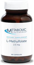 Metabolic Maintenance L-Methylfolate 2.5 mg - Supports a Healthy Mindset - Active Folate for Methylation Support &amp Biochemical Reactions - Highly Bioavailable - 90 Servings - 90 Capsules
