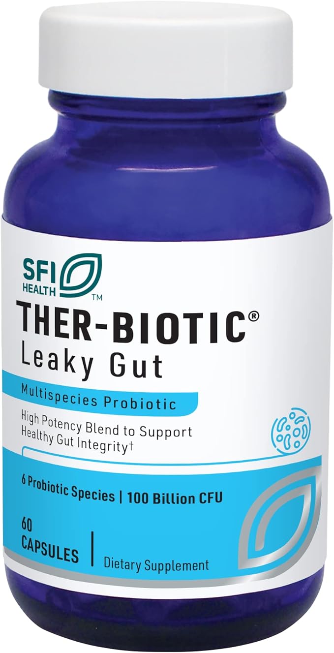 Klaire Labs SFI Health Ther-Biotic Factor 6 Probiotic - Ultra-Strength 100 Billion CFU Probiotics for Men &amp Women - Supports Immune Digestive &amp Colon Health - Hypoallergenic Dairy Free (60 C