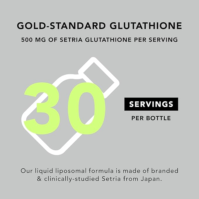 AMANDEAN Liposomal Glutathione Supplement. Liquid Reduced Setria 500mg. Immune Cellular &amp Skin Health Liver Detox. Non-GMO Sunflower Lecithin Phosphatidylcholine. Soy-Free (Packaging May Vary)