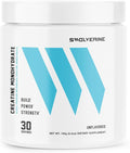 Swolverine Creatine Monohydrate Powder - 5g Micronized Creatine Third-Party Tested Single-Ingredient Supports Muscle Strength Power Recovery &amp High-Intensity Performance 30 Servings Unflavo