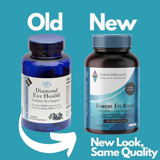 Diamond Eye Health - Natural Vitamins for Complete Eye Support - Healthy Eye Vitamins - Eye Health Vitamins to Help Preserve Aging Eyes - Vegan Gluten-Free Dairy-Free - (90 Count)