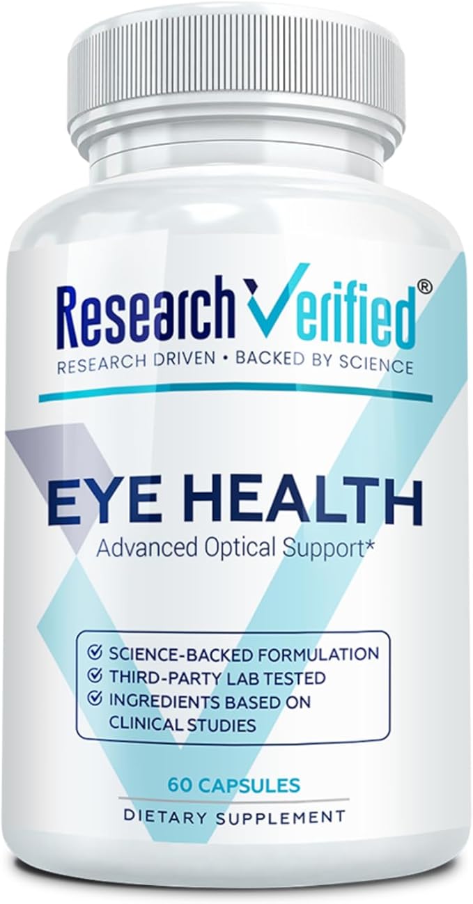 Research Verified Eye Health - Nourish and Protect Eyes and Vision Support Healthy Retina Improve Blood Supply to Eyes - Vitamins A B C and E - 60 Capsules - Made in the USA