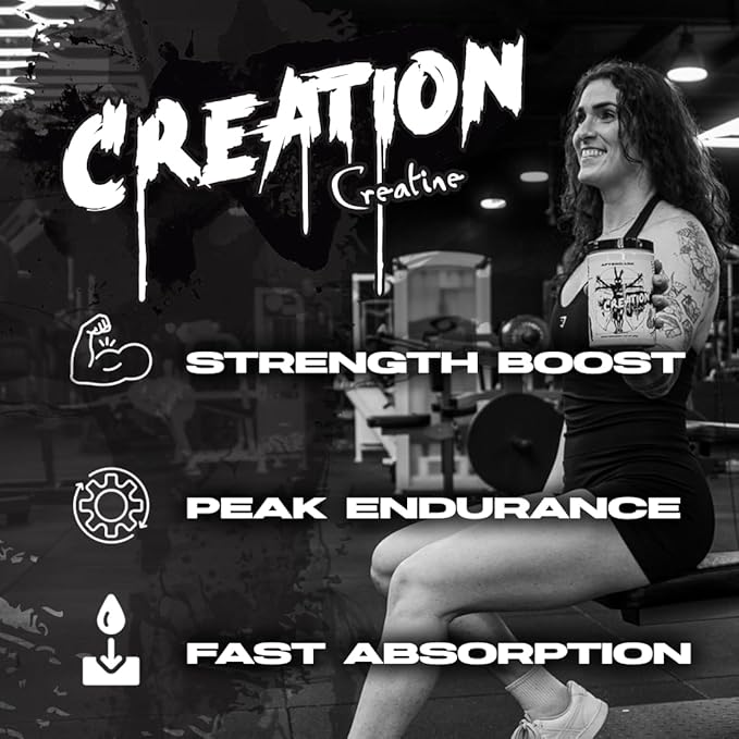 AfterDark Supplements Creation Creatine Monohydrate Powder 10000mg Creatine Matrix Blend Promotes Power Endurance &amp Muscle Growth GMP Certified USA Made 21 Servings Snow Cone
